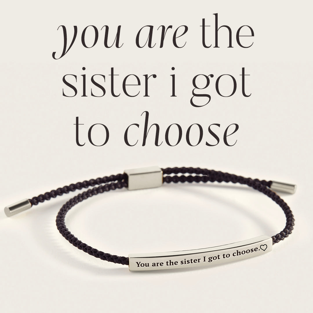 You are the Sister I got to Choose Inspire Bracelet in Midnight Black, silver by Seeyoura