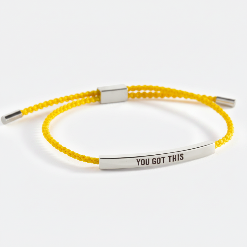 You Got This Inspire Bracelet in Lemon Yellow, silver by Seeyoura