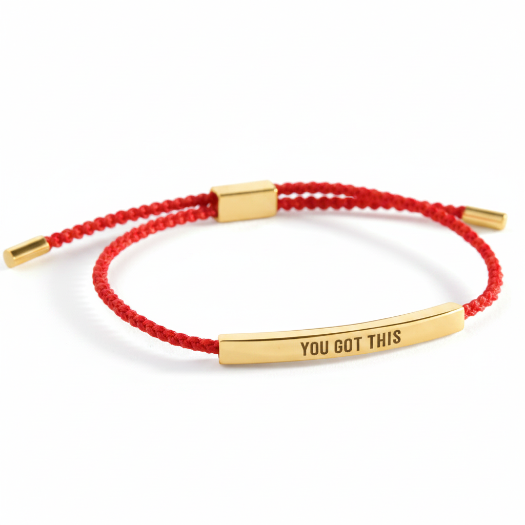 You Got This Inspire Bracelet in Lucky Red, gold by Seeyoura
