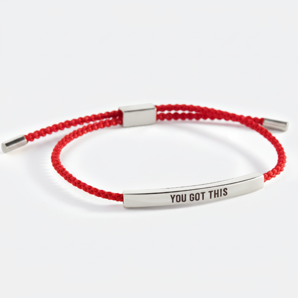 You Got This Inspire Bracelet in Lucky Red, silver by Seeyoura
