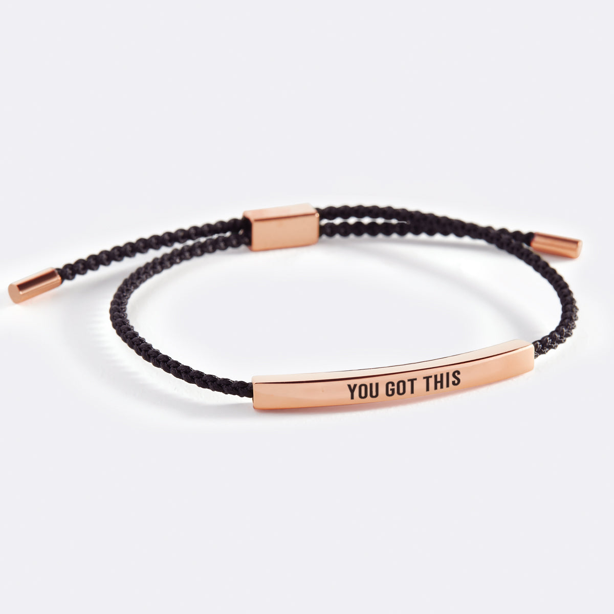 You Got This Inspire Bracelet in Midnight Black, 18-k-rose-gold-plated by Seeyoura