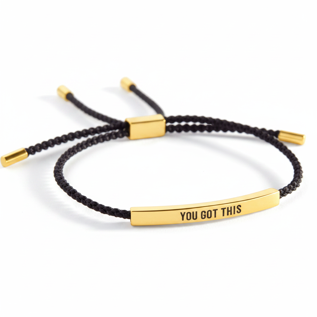 You Got This Inspire Bracelet in Midnight Black, gold by Seeyoura