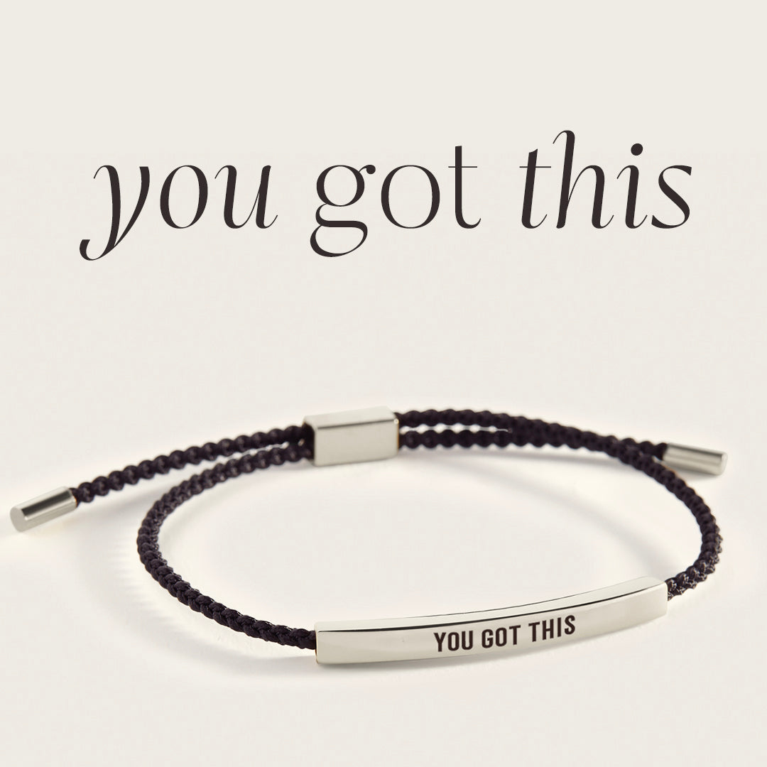You Got This Inspire Bracelet in Midnight Black, silver by Seeyoura