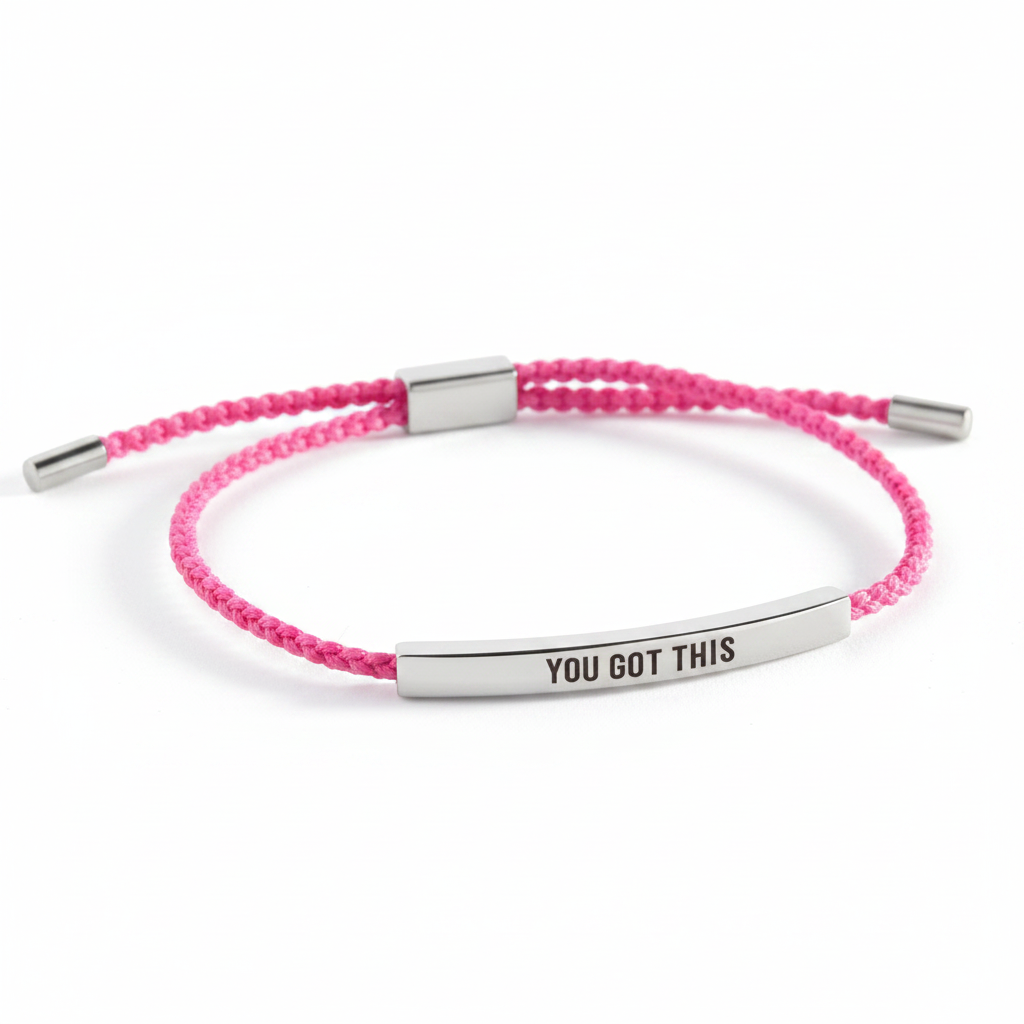 You Got This Inspire Bracelet in Pink, silver by Seeyoura
