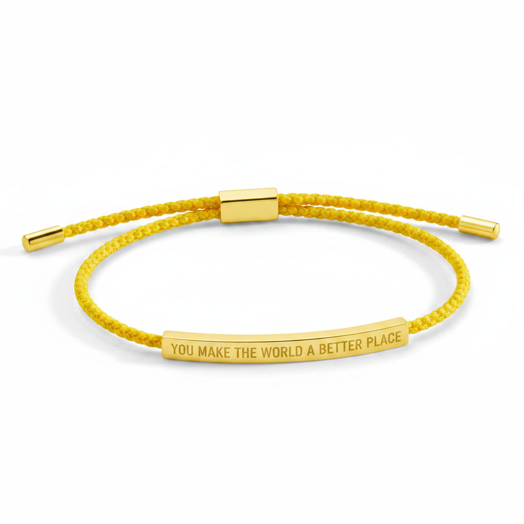 You Make The World A Better Place Inspire Bracelet in Lemon Yellow, gold by Seeyoura