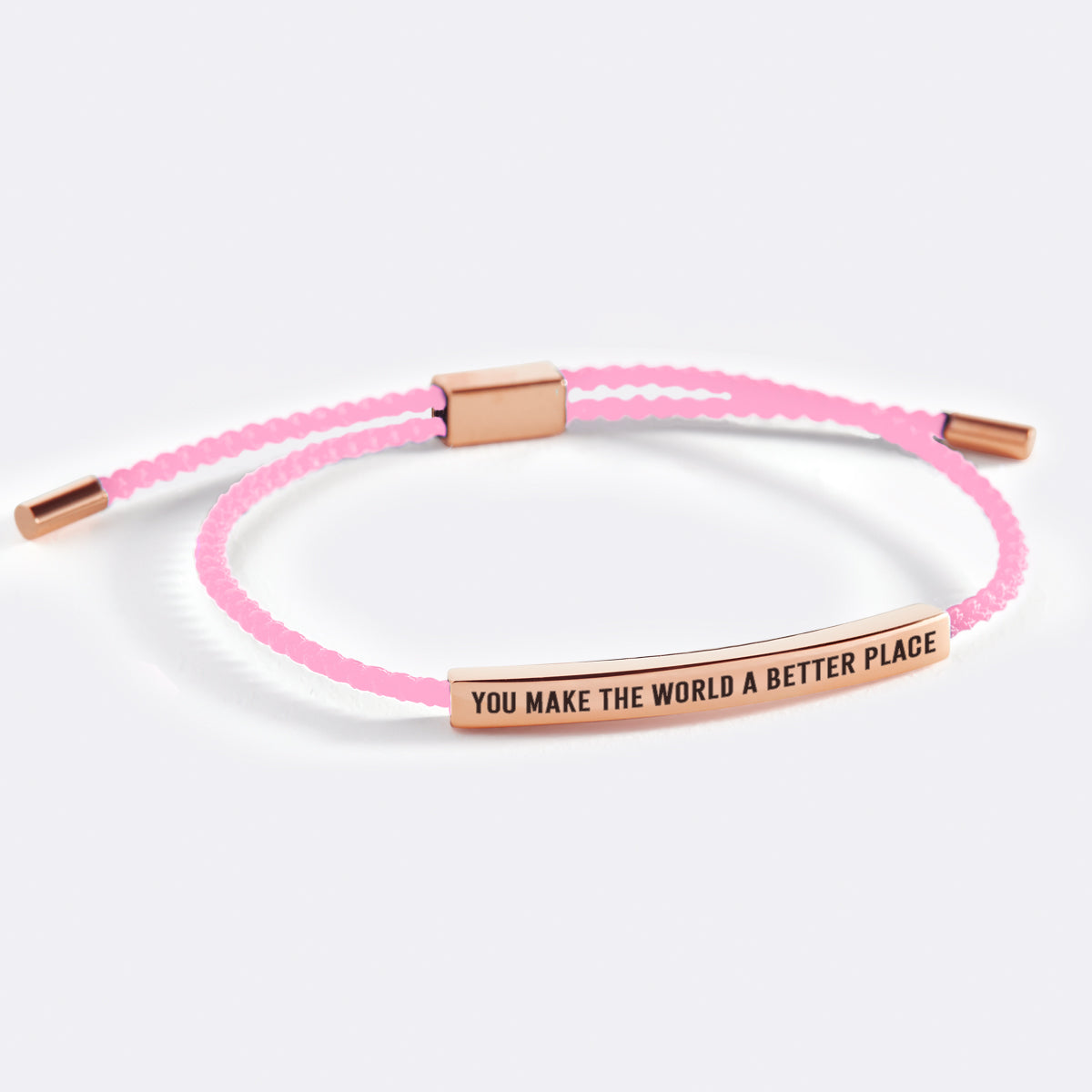 You Make The World A Better Place Inspire Bracelet in Pink by Seeyoura