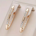 Zirconia Rectangular Hoop Earrings — Champagne in champagne by Seeyoura