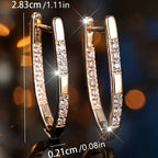 Zirconia Rectangular Hoop Earrings — Champagne by Seeyoura