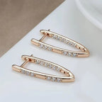 Zirconia Rectangular Hoop Earrings — Champagne by Seeyoura