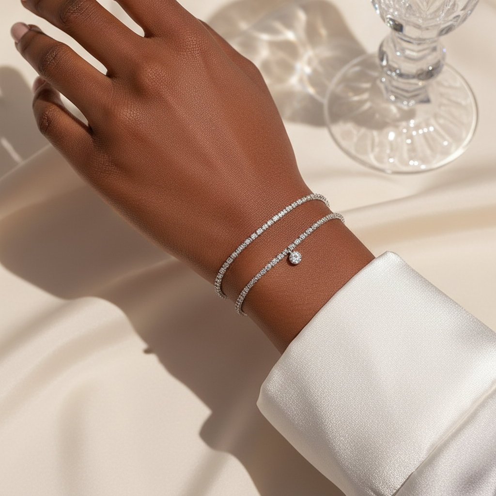 Silver Bracelet Set — On the Wrist Dark